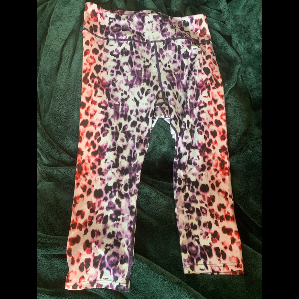 Fila Sport Purple Multi Leopard Capri Length Workout Leggings